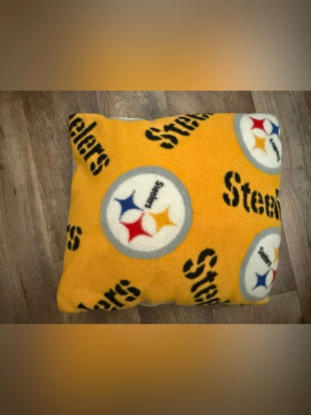 NFL Pittsburgh Steelers Yellow Black Fleece Pillow